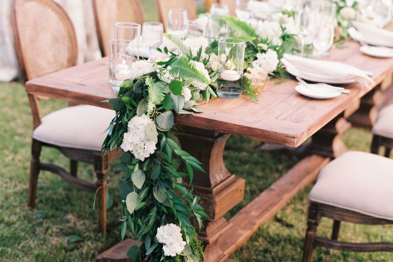 Rustic Wedding Centerpiece Greenery Garland | PartySlate