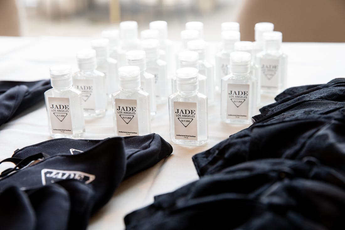 Black and white hand sanitizers at Micro Bat Mitzvah | PartySlate