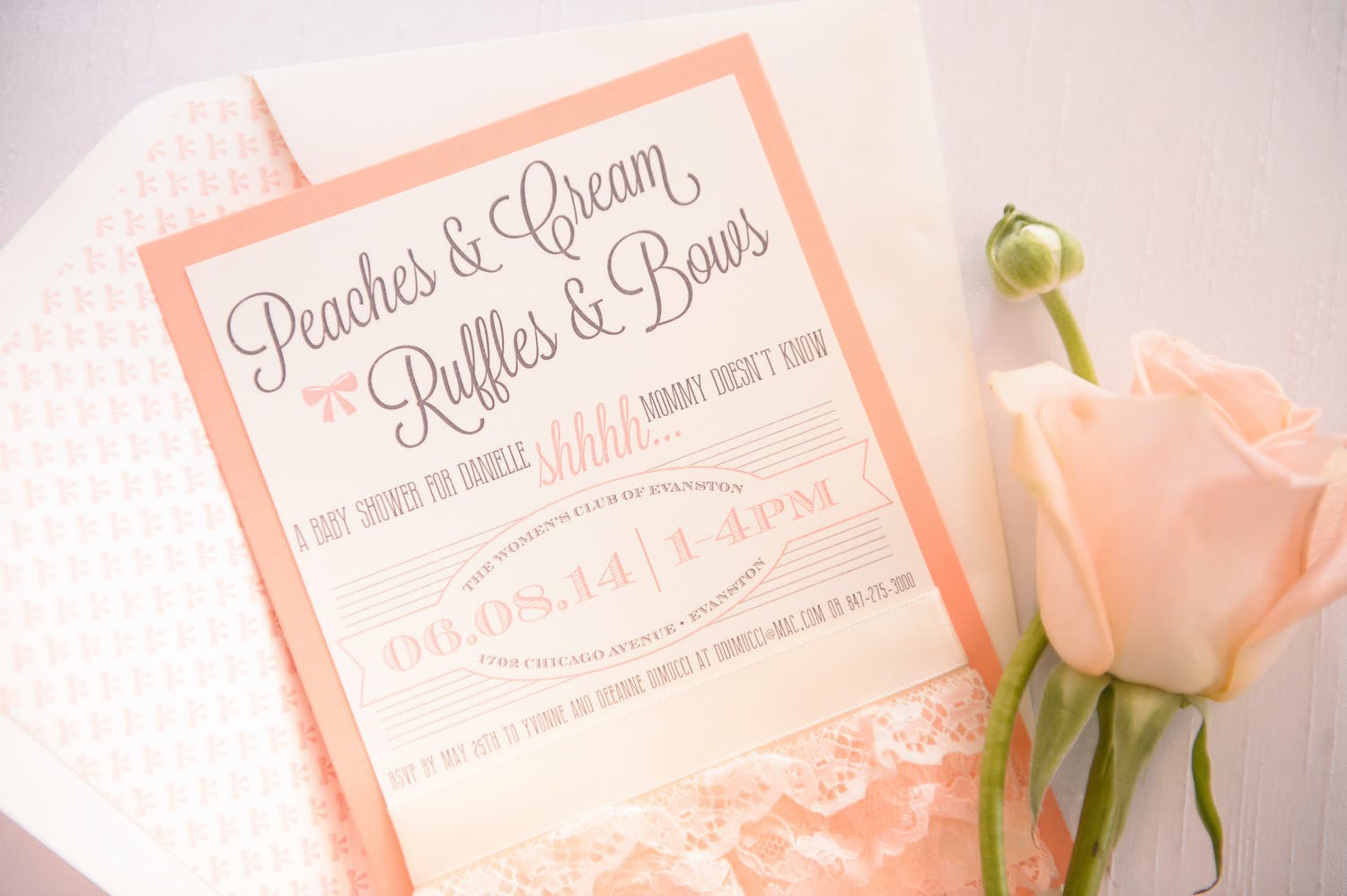 Peaches N' Cream-Themed Baby Shower Invitation | PartySlate