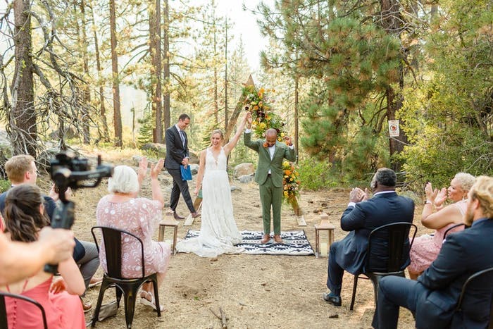 Lake Tahoe woods micro wedding | PartySlate