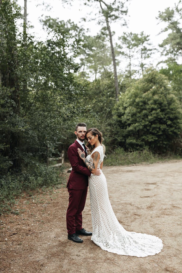 Bride and Groom at Houston Arboretum & Nature Center, an Outdoor Wedding Venue in Houston | PartySlate