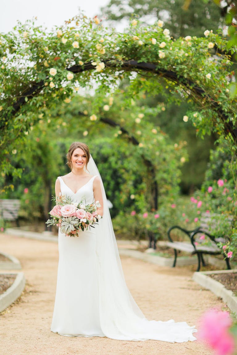 Bride at McGovern Centennial Gardens, an Outdoor Wedding Venue in Houston | PartySlate