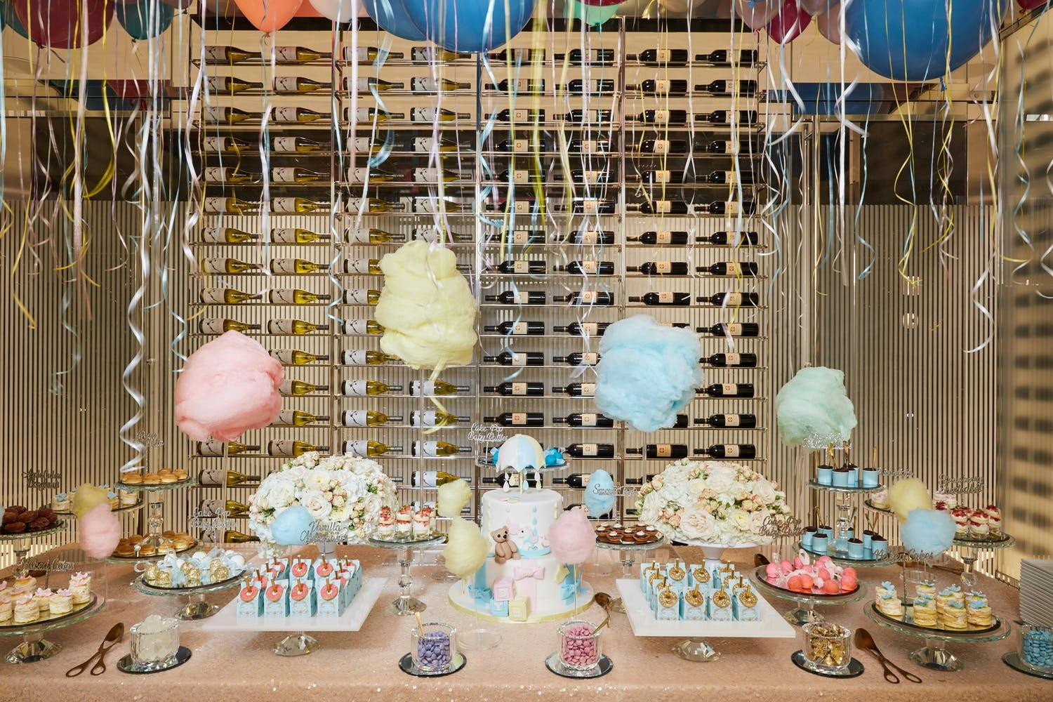Rain-Themed Baby Shower With Cloud Cotton Candy Dessert Table | PartySlate