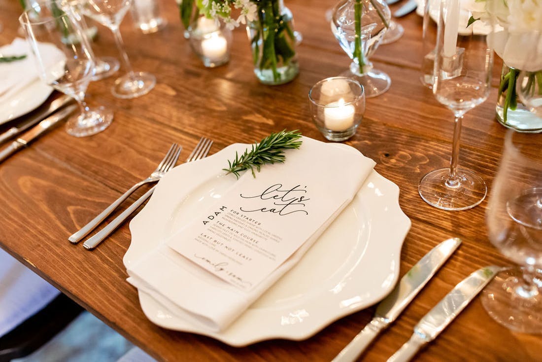 Micro at home wedding with mini menus | PartySlate
