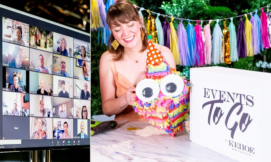 Event designer hosting a virtual event via Zoom