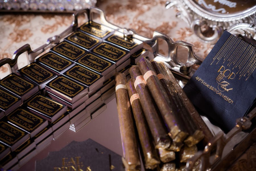 Cigar Station at James Bond-Themed Birthday Party | PartySlate