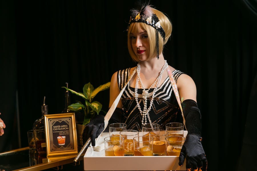 1920's Themed Party With Flapper Girls Handing Out Prohibition Inspired Cocktails | PartySlate