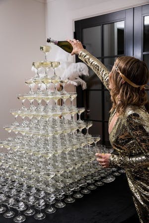 Great Gatsby Themed Party Complete With a Champagne Tower | PartySlate