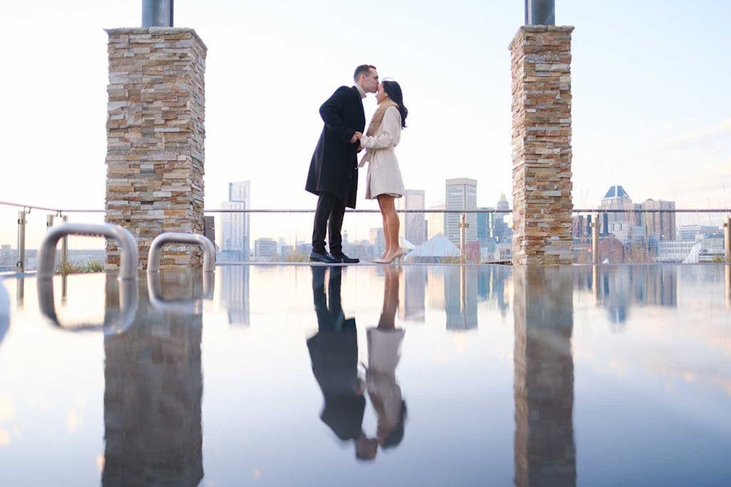 A rooftop proposal.