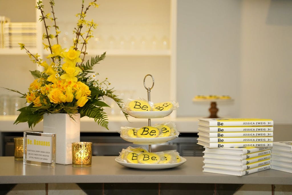 Yellow cookies to match a yellow set of books.