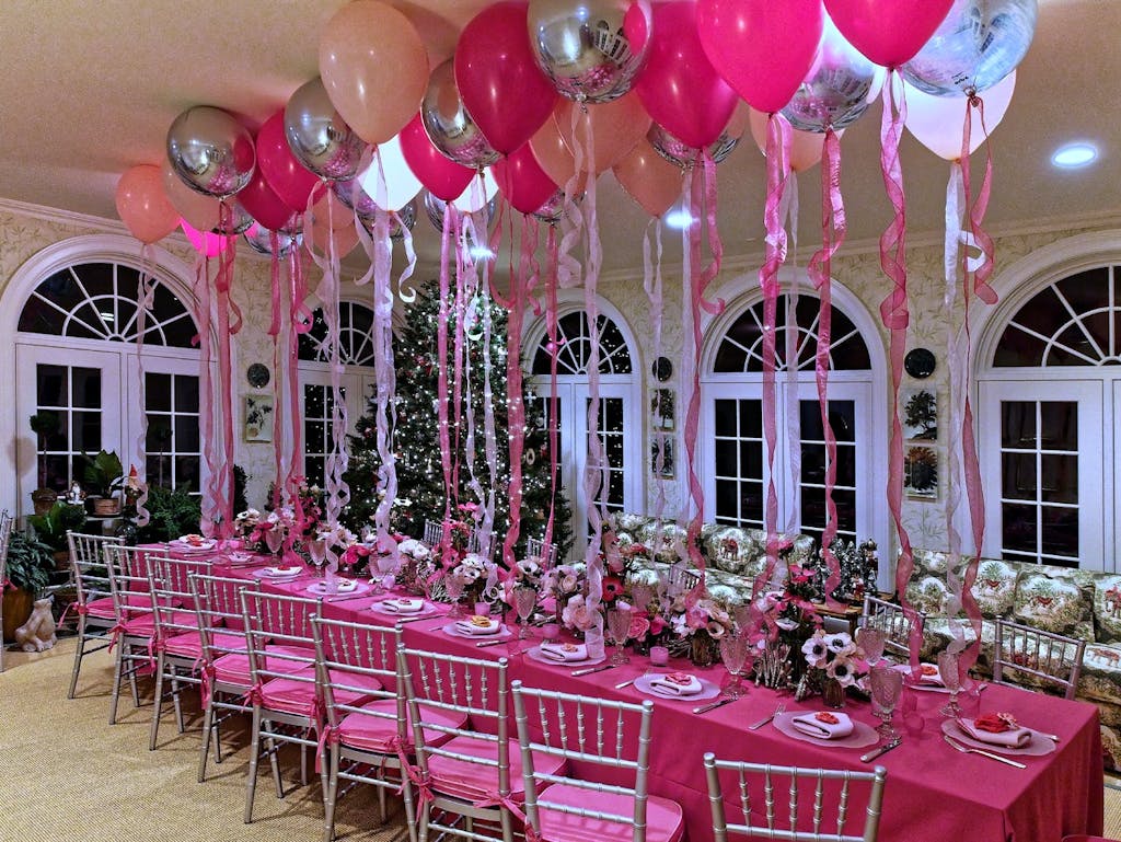 PInk Sweet 16 Party With Pink Balloons and Linen | PartySlate