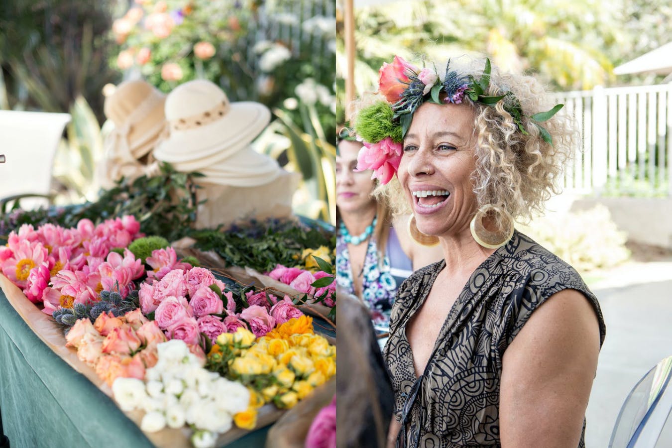 Flower Crown Making Station at Baby Shower Party | PartySlate