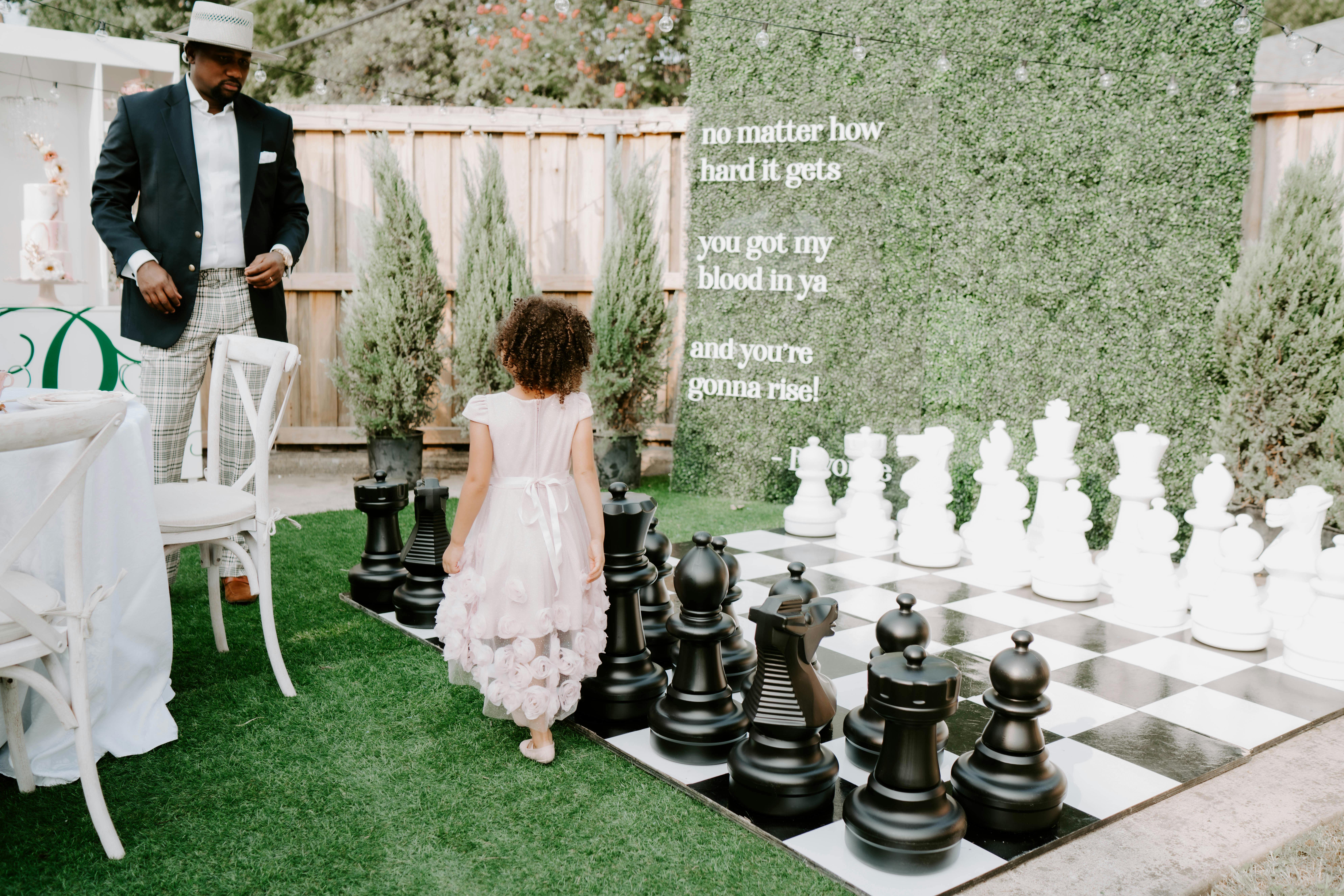 Kids Beyoncé-Themed 4th Birthday Party with Giant Outdoor Chess Game | PartySlate