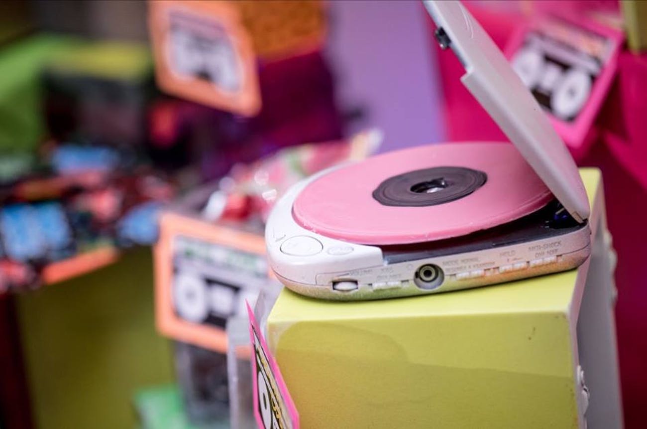 Retro CD player at a 90's themed party | PartySlate