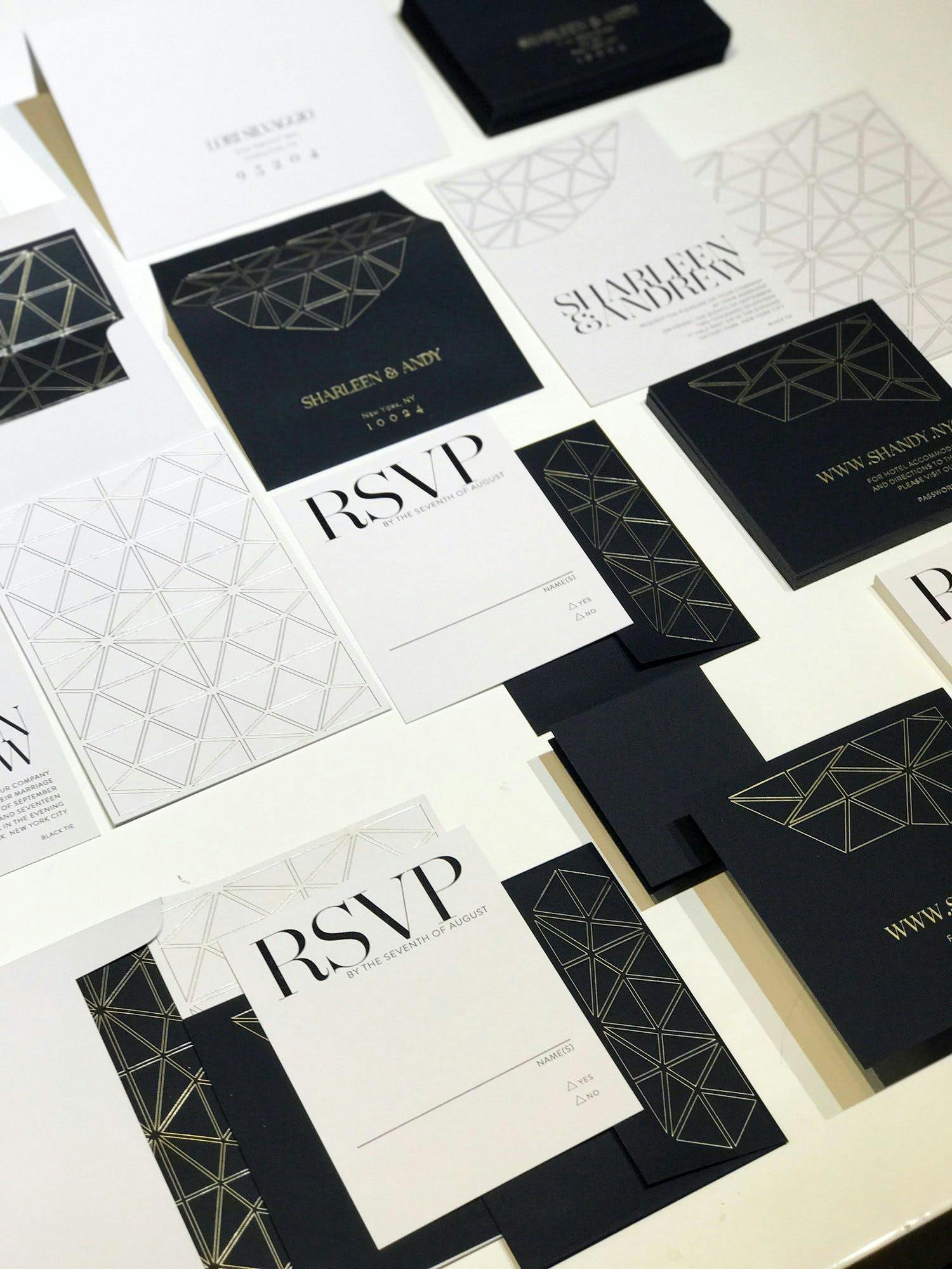 Black and White Wedding Invitations by For Your Party | PartySlate