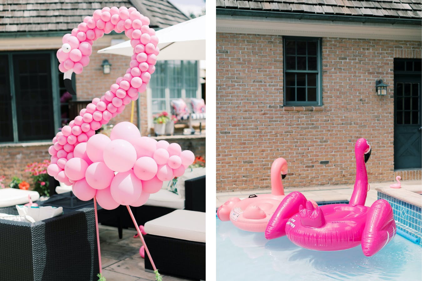 Pink Flamingo Baby Shower Balloon Installation