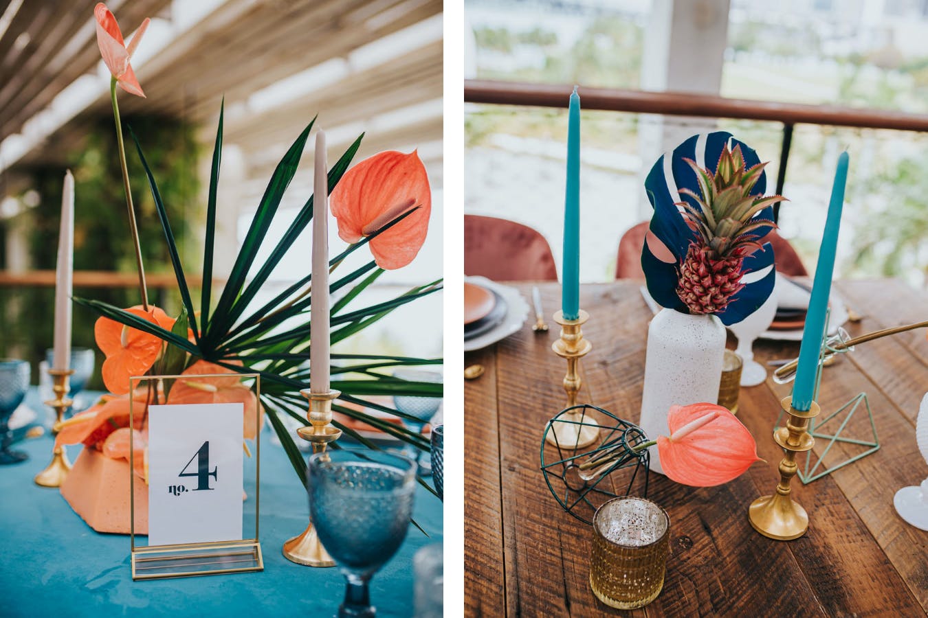 Ikebana-Inspired Modern Beach Wedding Centerpiece | PartySlate