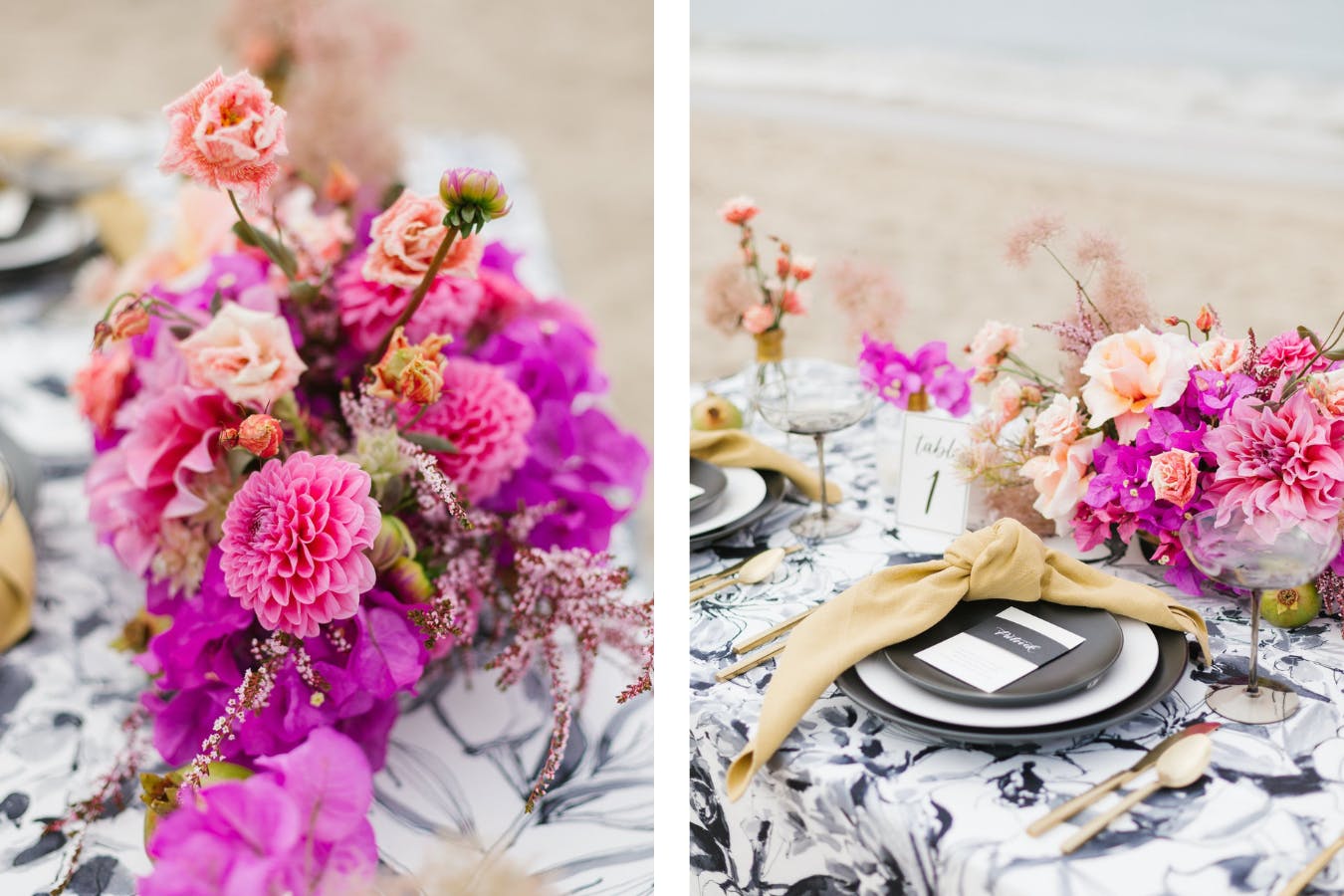 Shades of Pink: Orchid, Dahlia, and Rose Wedding Centerpiece | PartySlate
