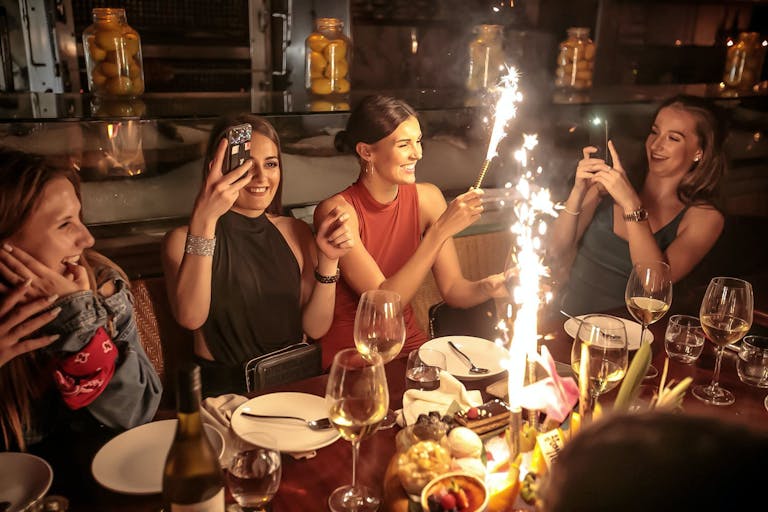Four Girlfriends Celebrate With Cold Fire Works at Marion Miami's Private Dining Space | PartySlate