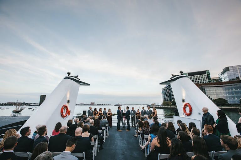 Spacious boat deck wedding on yacht | PartySlate