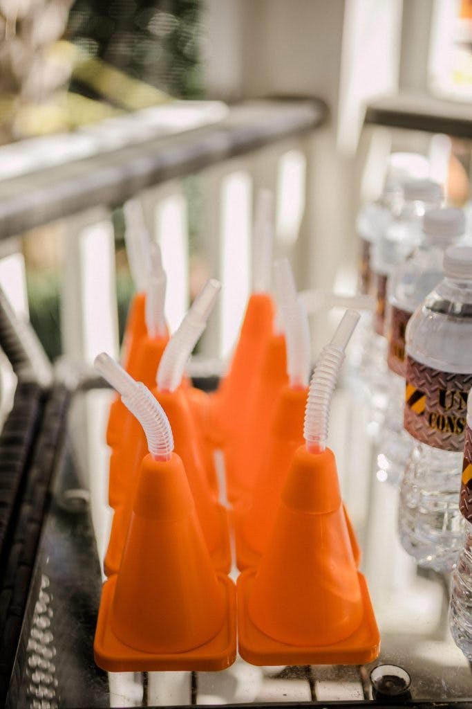 Construction Zone Cone-Themed Kids Birthday Drinks | PartySlate