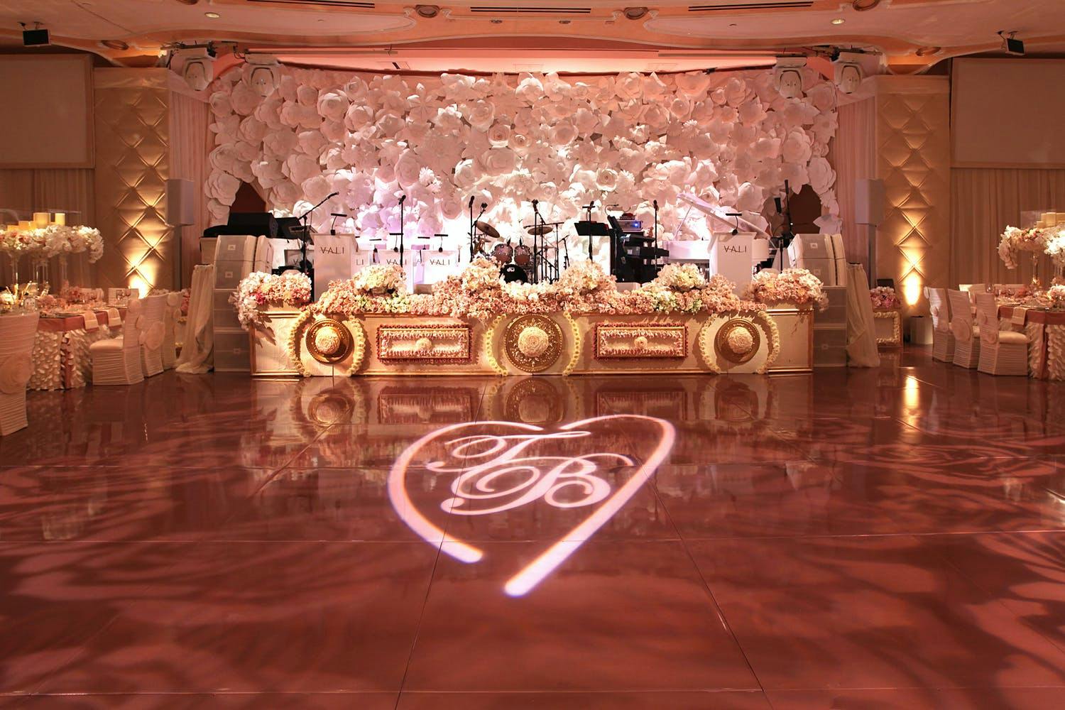Wedding Dance Floor With Heart-Shaped Monogram Lighting | PartySlate