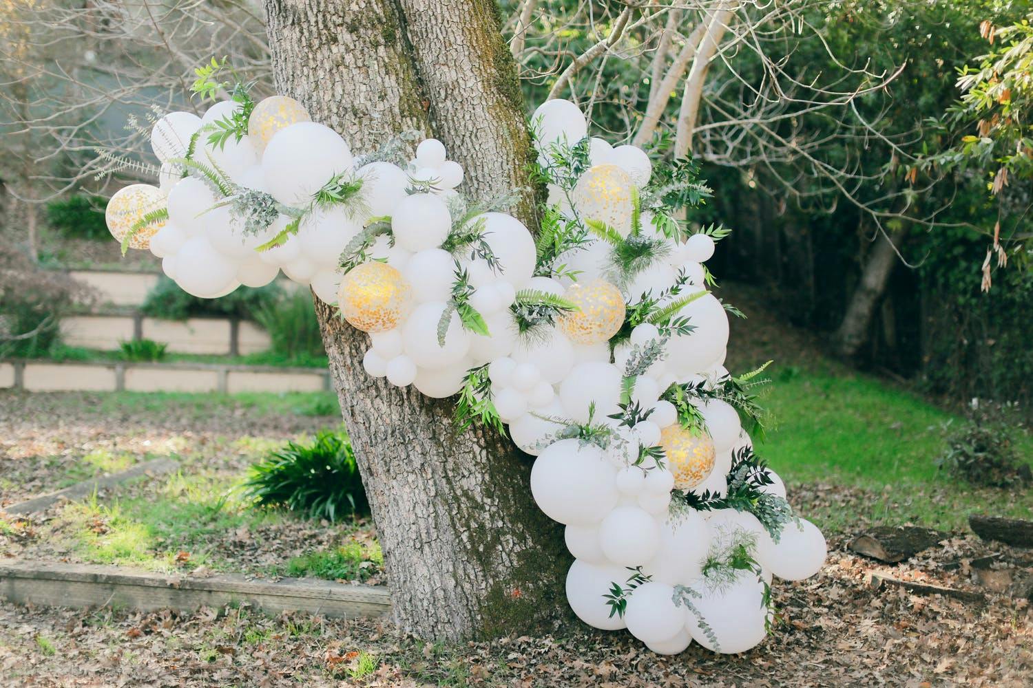Among the Arbor Baby Shower Balloon Installation | PartySlate
