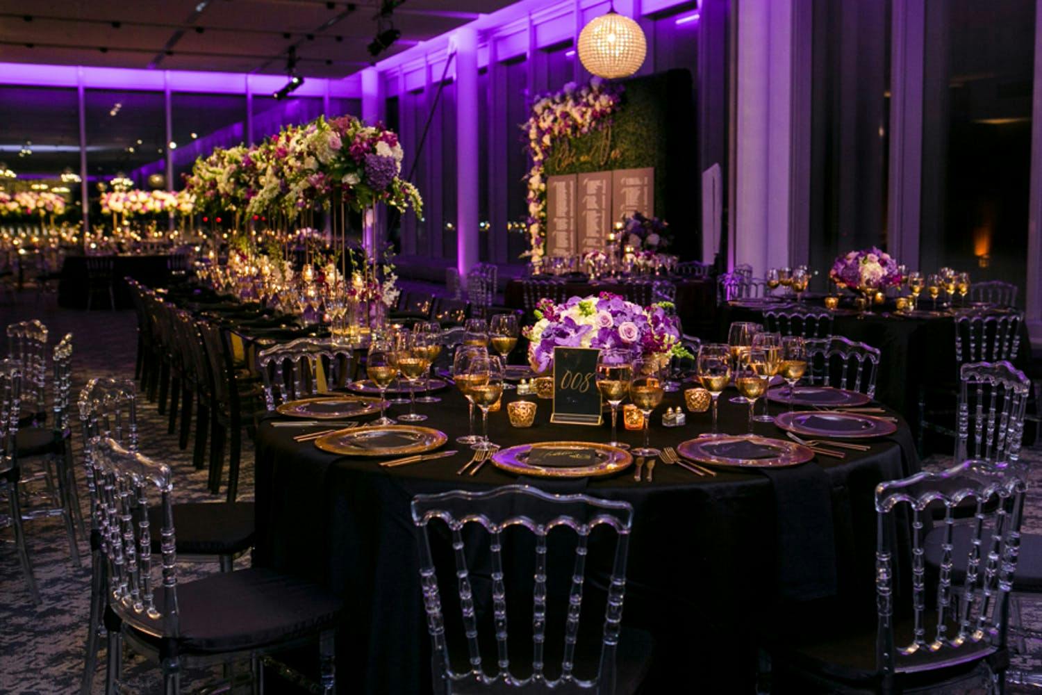 Ballroom Wedding With Purple Down Lighting | PartySlate