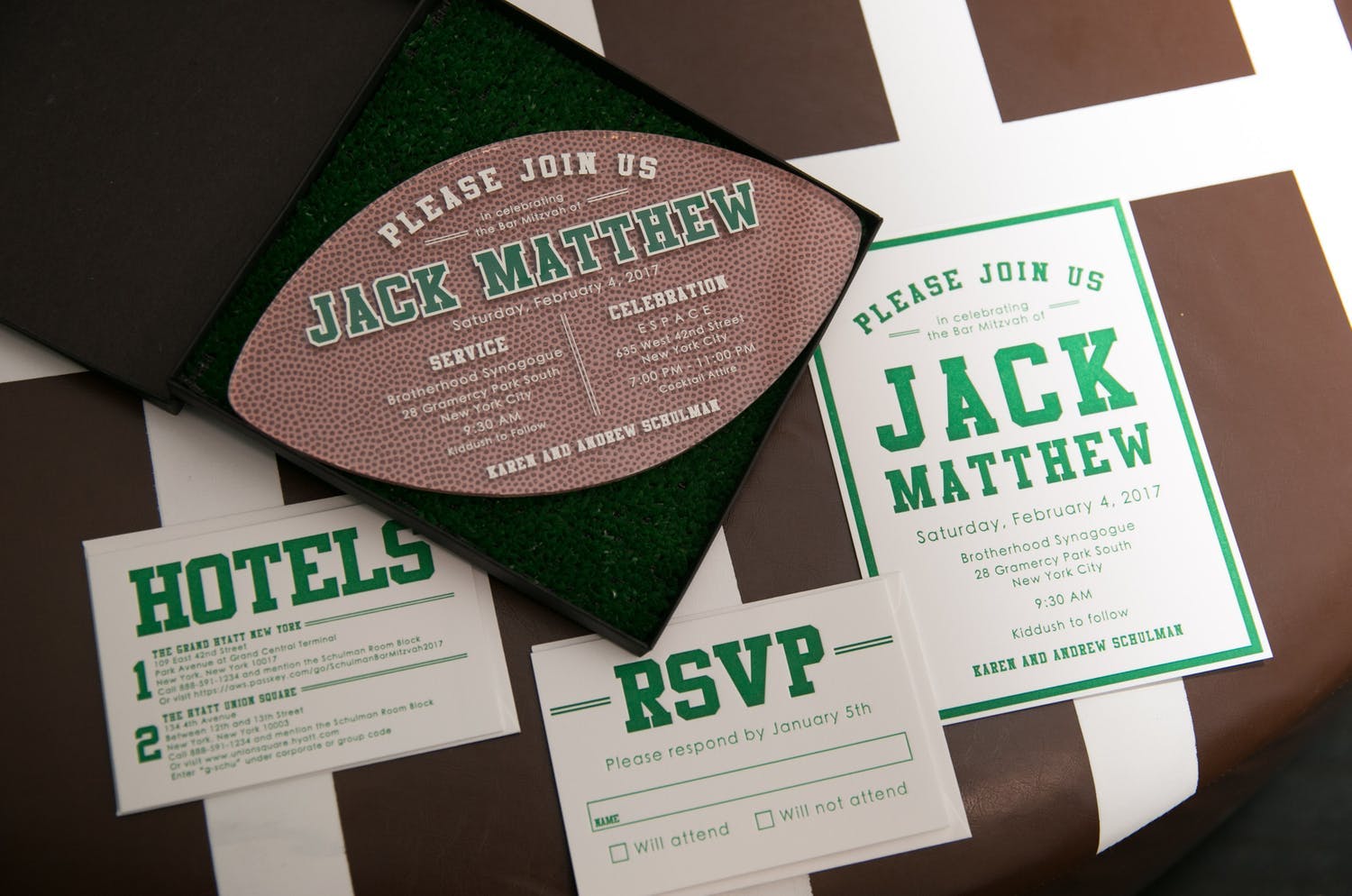 Football-Theme Invitation for Bar Mitzvah Party | PartySlate