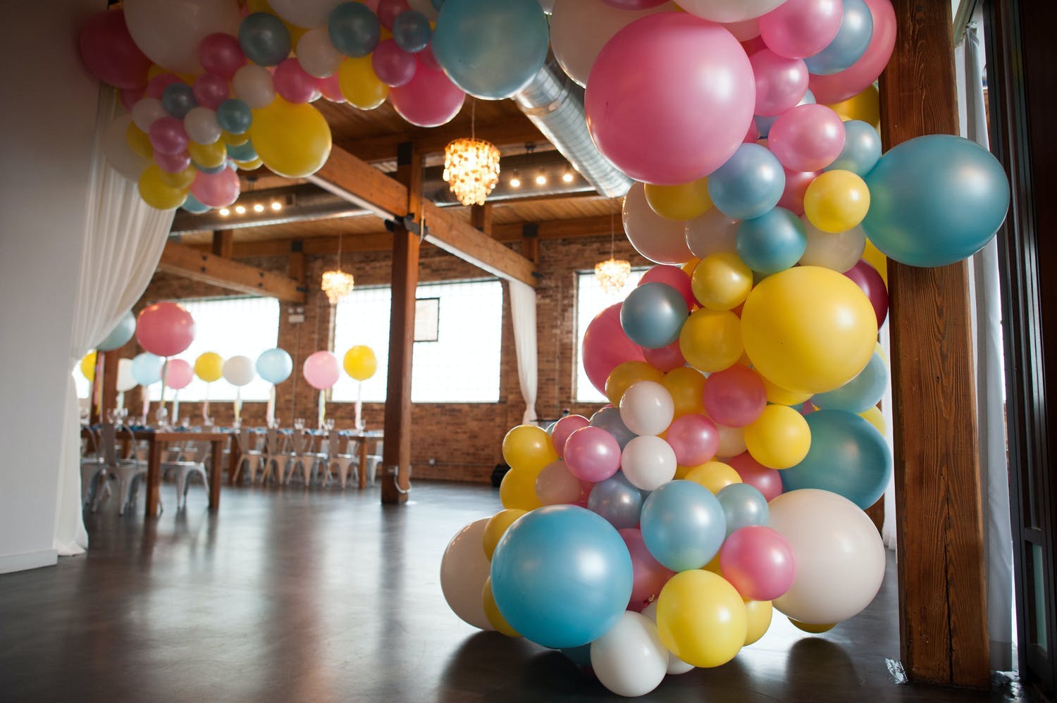 Pastel-Colored Baby Shower Balloon Arch | PartySlate