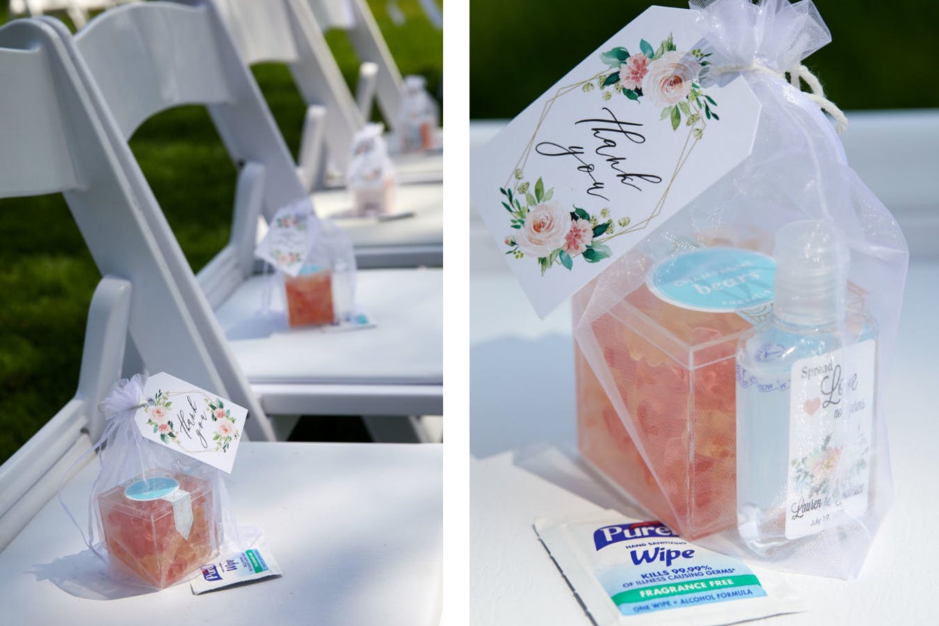 White Wedding Ceremony Seating With Party Favor on Each Seat | PartySlate