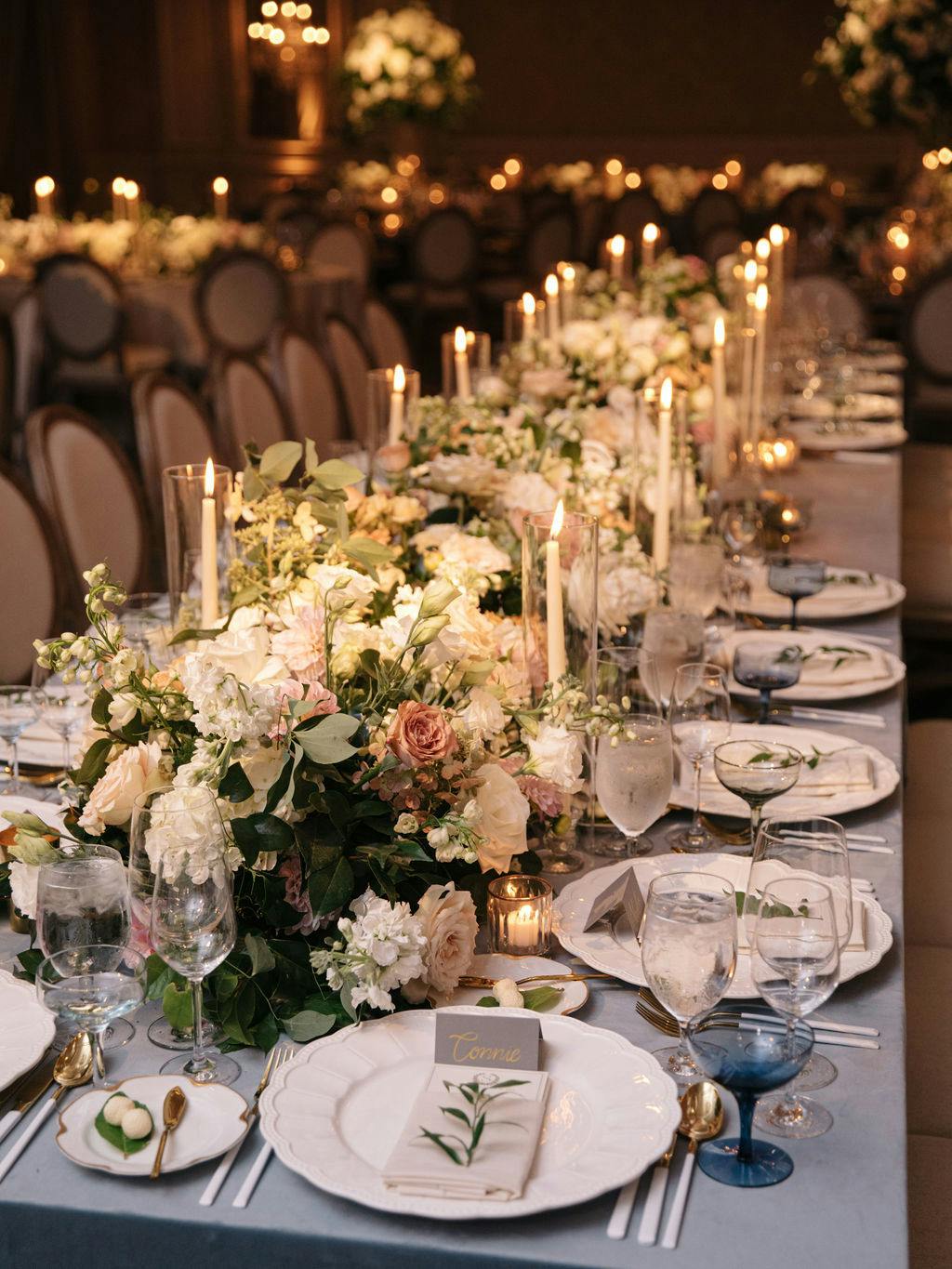 Elegant Floral Wedding Tablescape at Four Seasons Hotel Chicago Planned by Bliss Events Chicago | PartySlate