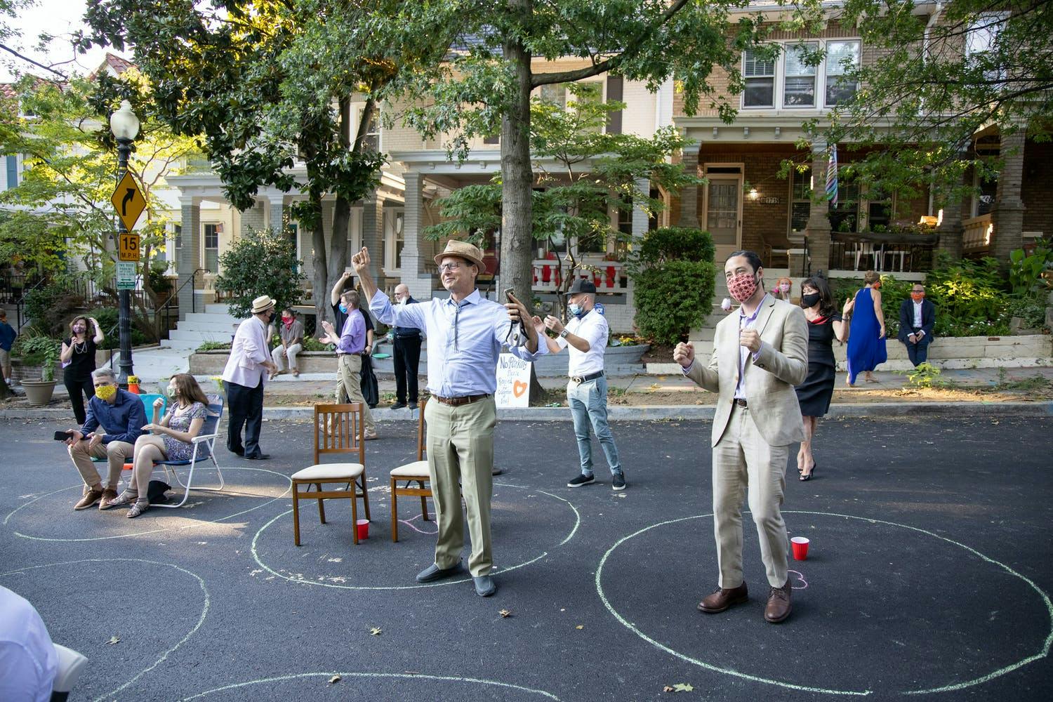 Social-Distance Wedding With StreetSide Seating and Dancing in Designated Chalk Circles | PartySlate