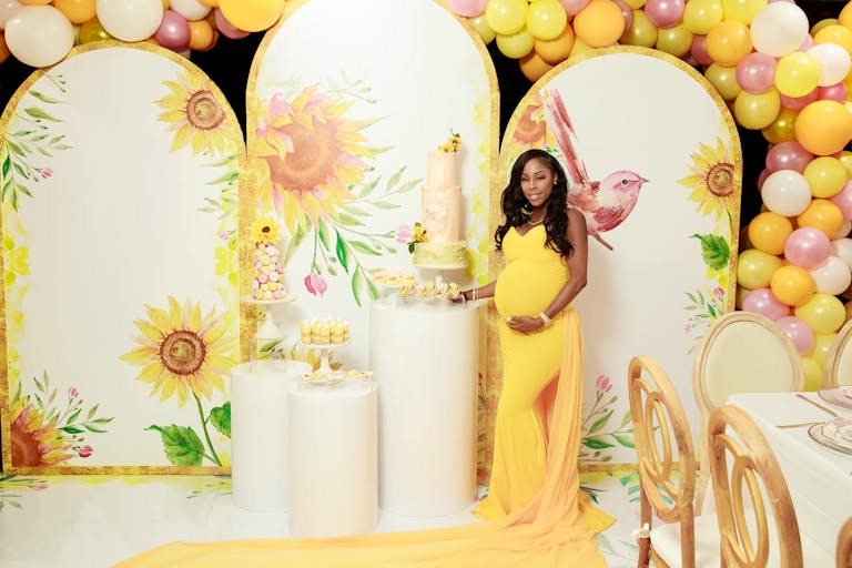 Mother-to-Be at Yellow-Themed Baby Shower | PartySlate
