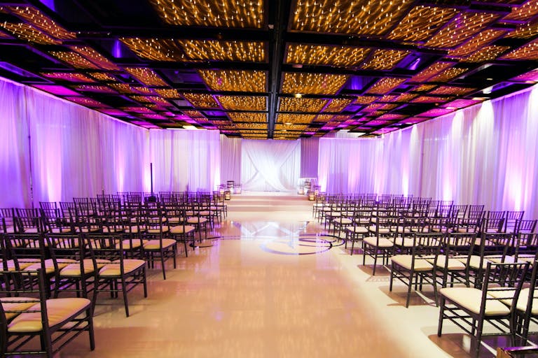 Modern and Minimalist Wedding Ceremony at W South Beach with Creative Lighting | PartySlate
