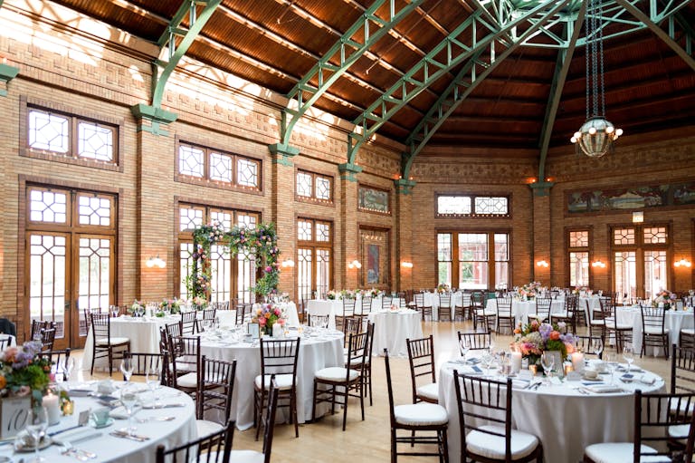 July Summer Wedding Reception at Café Brauer at Lincoln Park Zoo | PartySlate