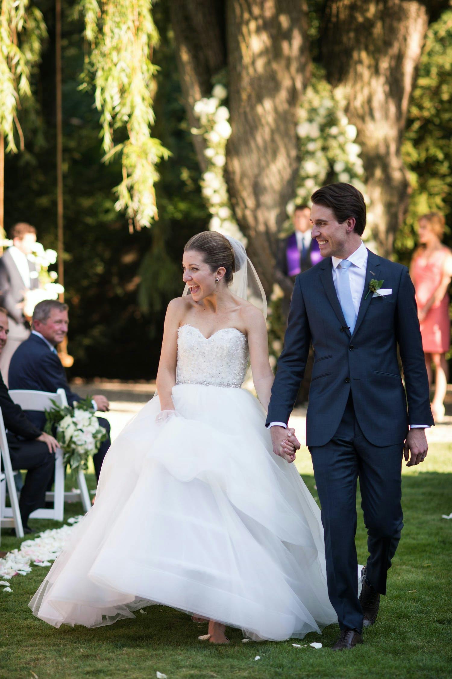 Wedding Recessional at Private Home in Chicago Suburbs Planned by SQN Events | PartySlate
