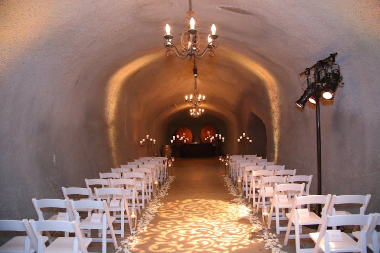 Indoor Winery Cavern Wedding Ceremony Space at Wente Vineyards | PartySlate