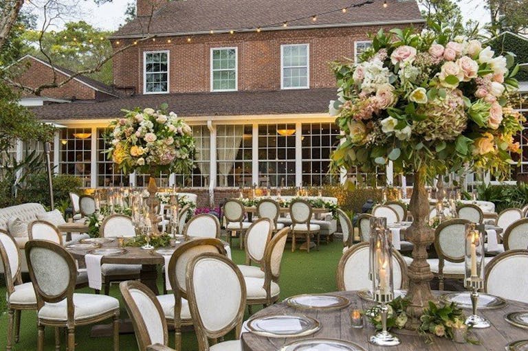 Outdoor wedding reception at The Manor House at The Houstonian Hotel Club & Spa | PartySlate