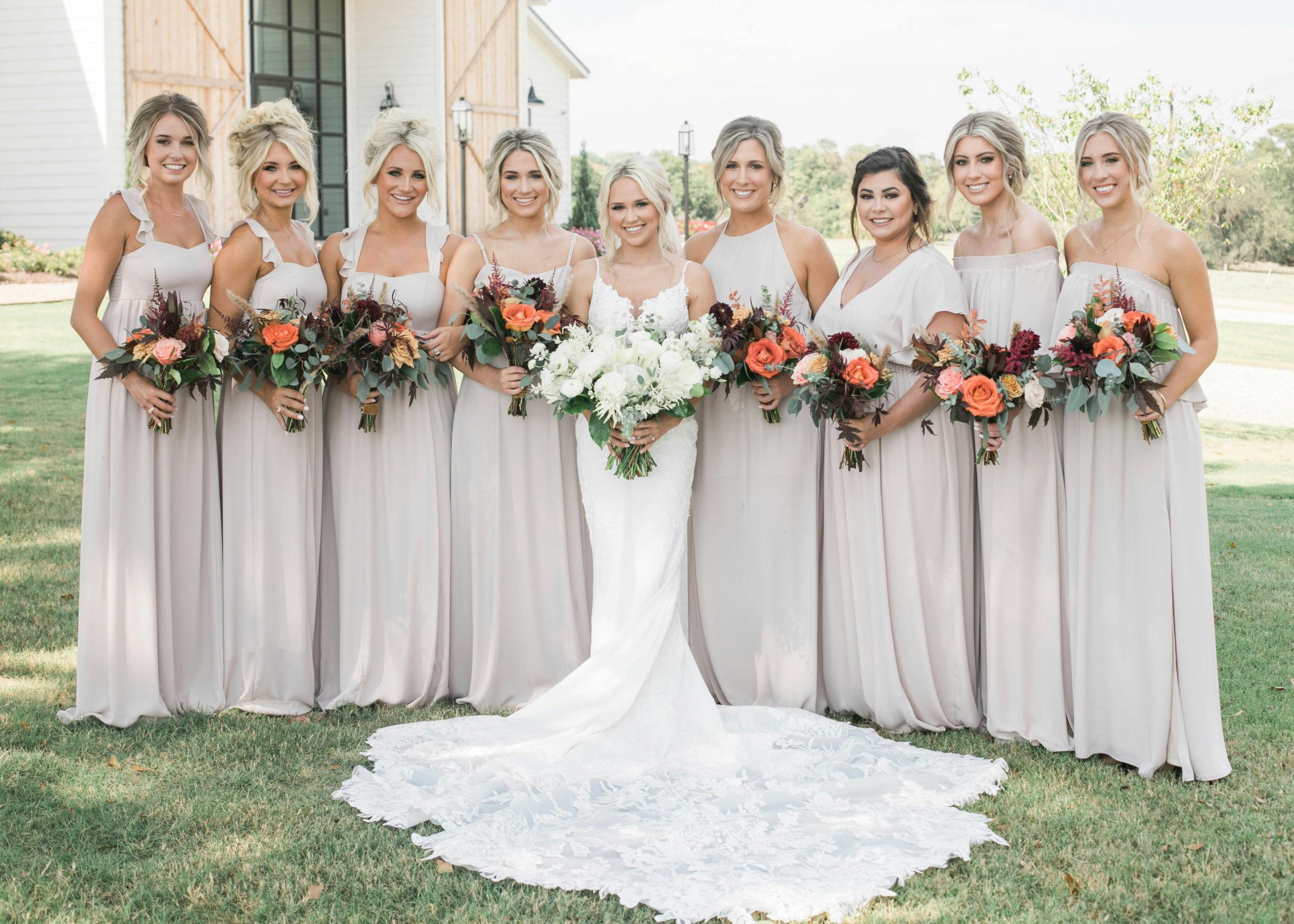 colorful wedding party fall wedding bouquets | PartySlate