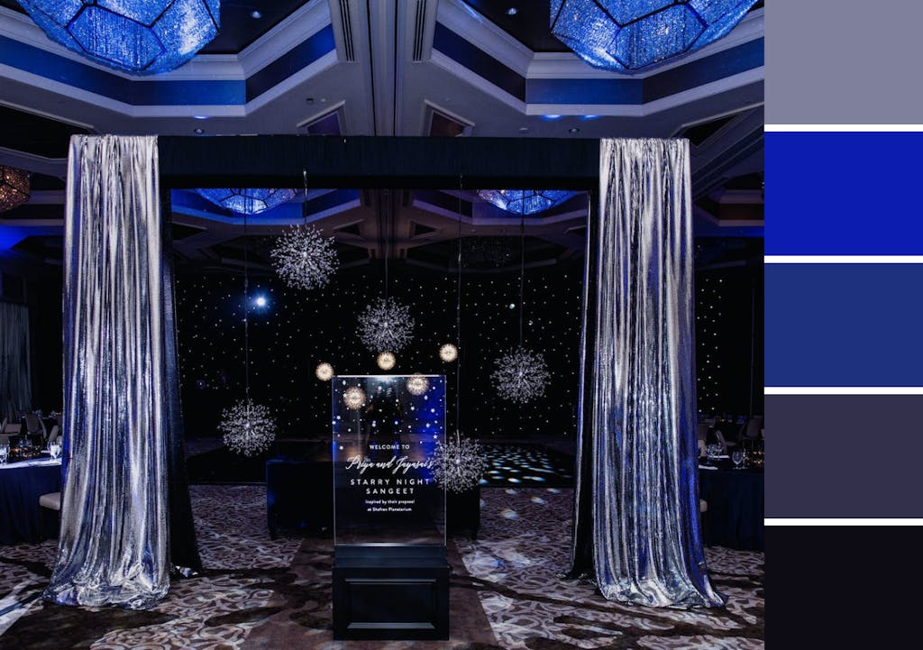 Elegant wedding at Four Seasons Resort Orlando at Walt Disney World® Resort in color palette of blues and grays | PartySlate