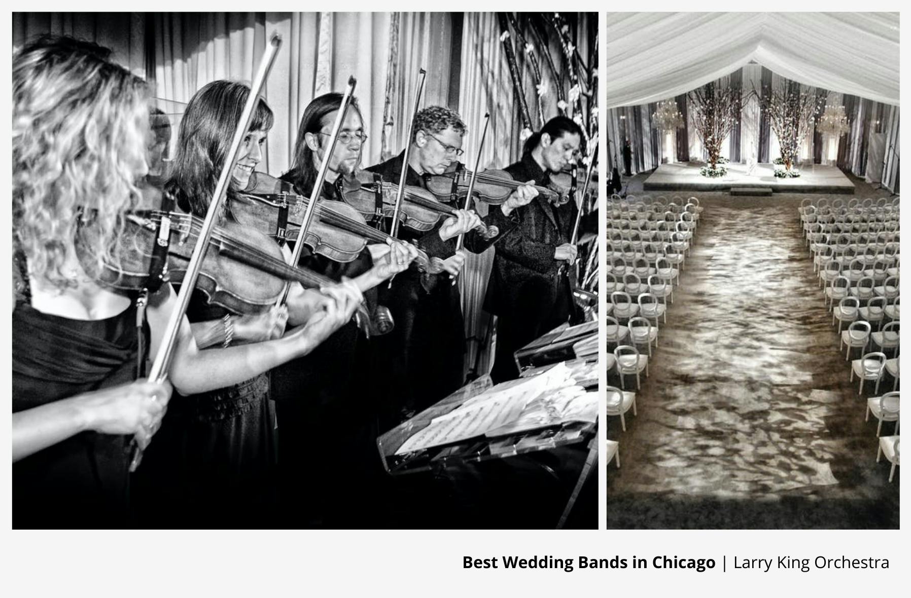 Larry King Orchestra Performing at all White and Silver Romantic Wedding | PartySlate