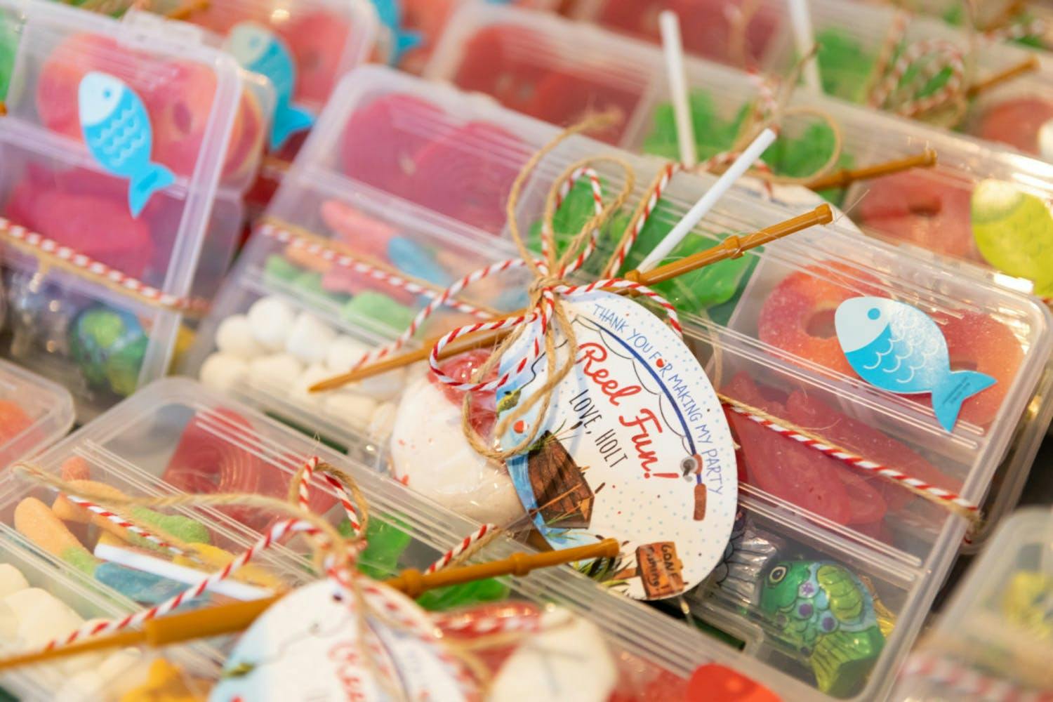 Tackle snack boxes for kids at a fishing-themed birthday party | PartySlate