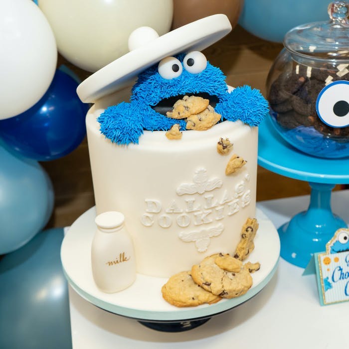 Cookie Monster birthday cake