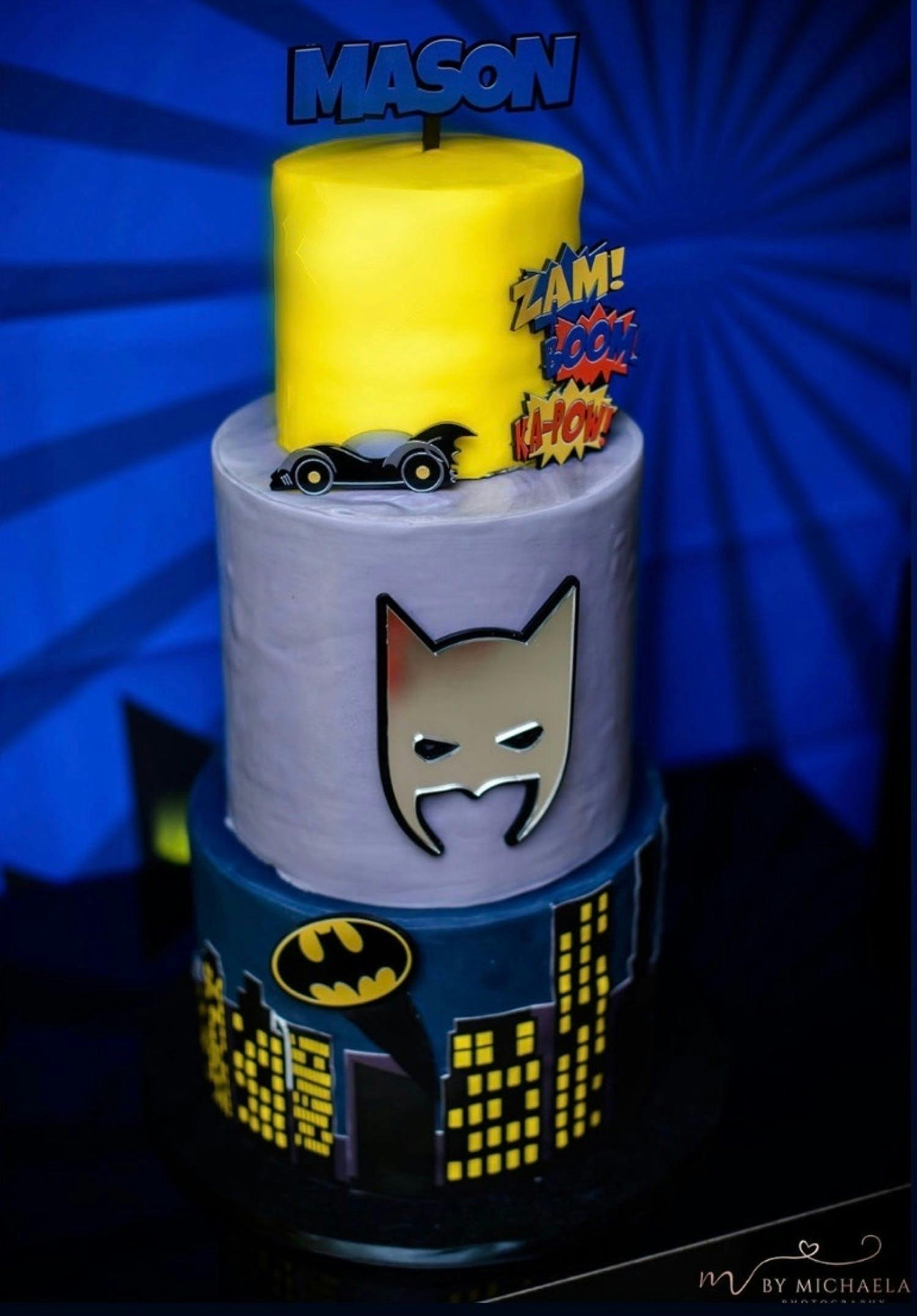 Batman-themed kids' birthday cake by Déjà vu Sweets of South Florida | PartySlate