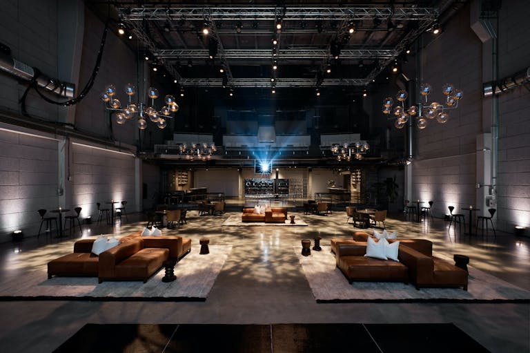 Studio A at NeueHouse, Hollywood, a glamorous and industrial-chic event space for a holiday party in LA | PartySlate