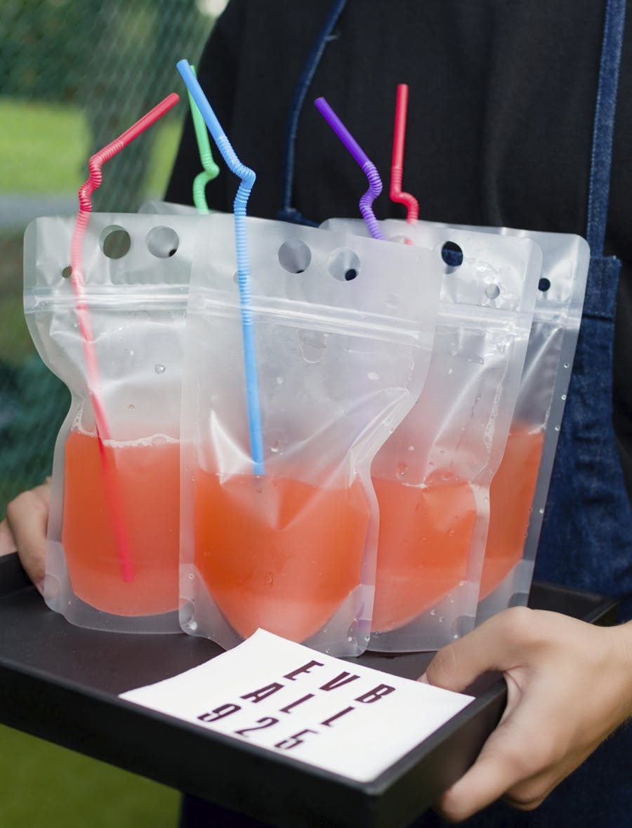 Bar Mitzvah Theme with Juice Pouches on Serving Tray | PartySlate