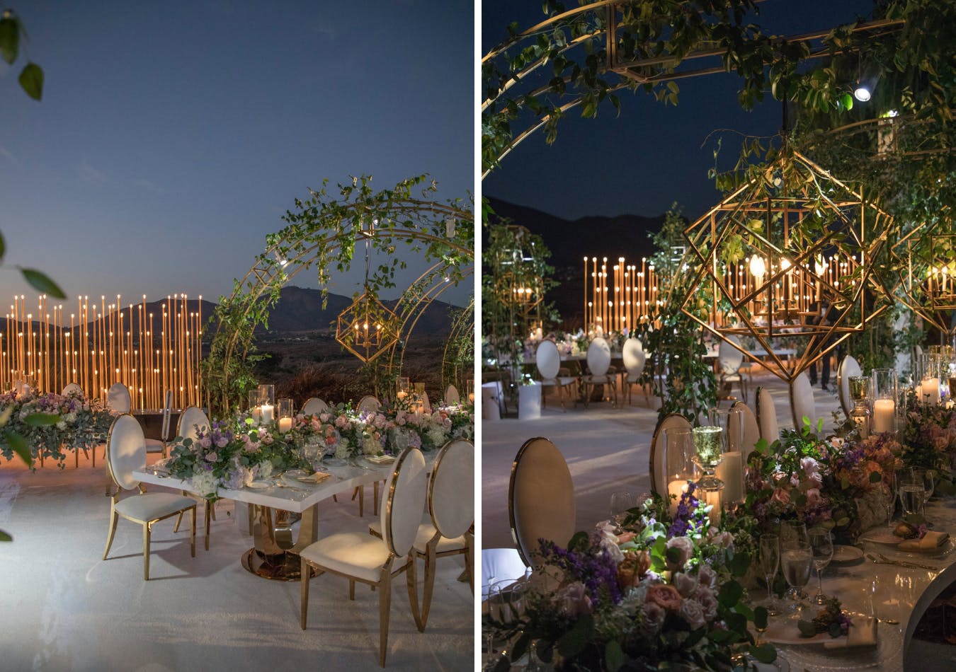 Evening wedding with candlelit fencing | PartySlate