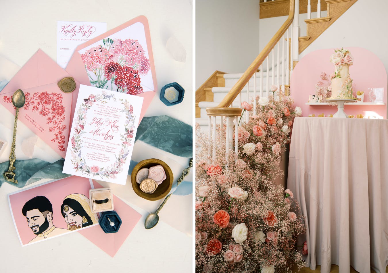 Wedding Shower with pink baby's breath | PartySlate