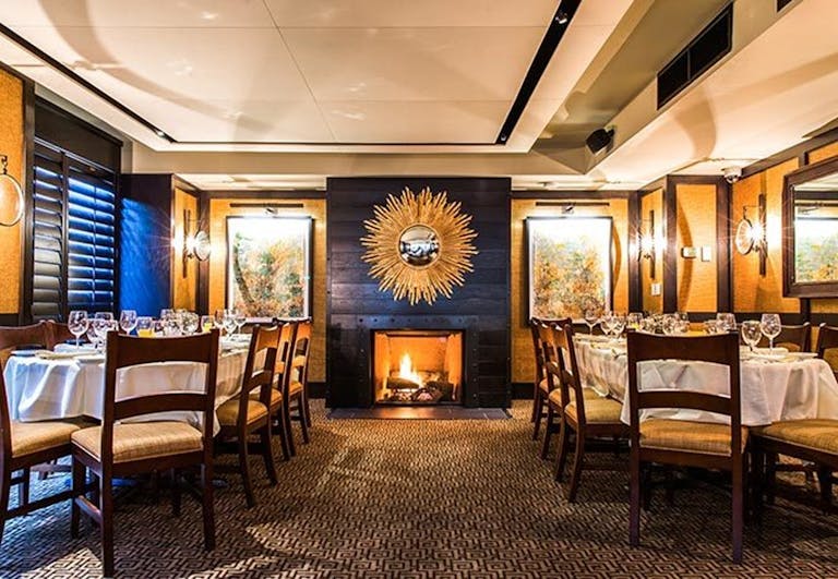 Fireplace Room at Harvest, one of PartySlate's top Restaurants with private rooms Boston | PartySlate